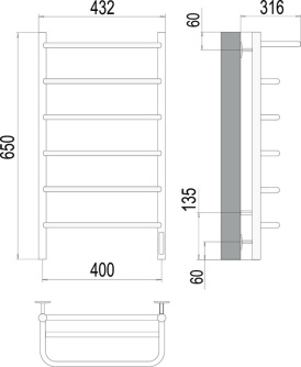 Купить Полотенцесушитель электрический Terminus Полка П6 400*650 фото №3