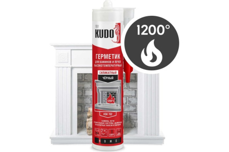 Купить Герметик силикатный "KUDO" KSK-702.для каминов и печей черный 280мл. фото №2