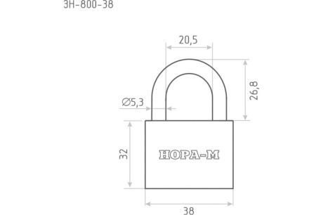 Купить Замок навесной ЗН-800-38  НОРА-М фото №3