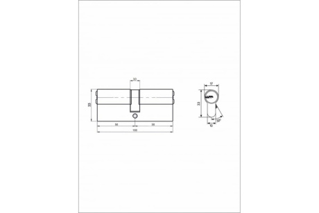 Купить Цилиндровый механизм  VЕTTORE ZN M100 Z NI  50*50    5 ключей  Никель фото №4