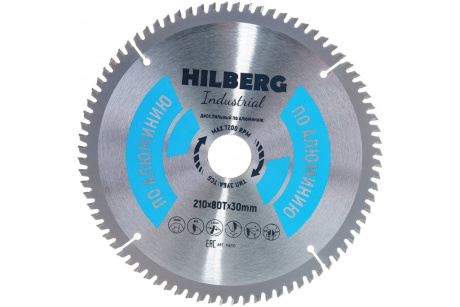 Купить Диск пильный Hilberg Industrial Алюминий 210*30*80 зубьев HILBERG фото №1
