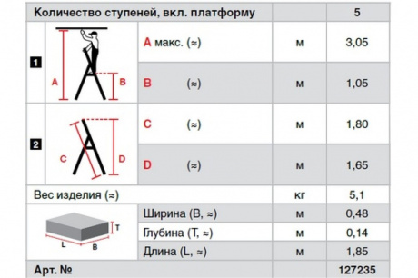 Купить Стремянка KRAUSE MONTO SEPURO свободностоящая 5 ступеней   127235 фото №5